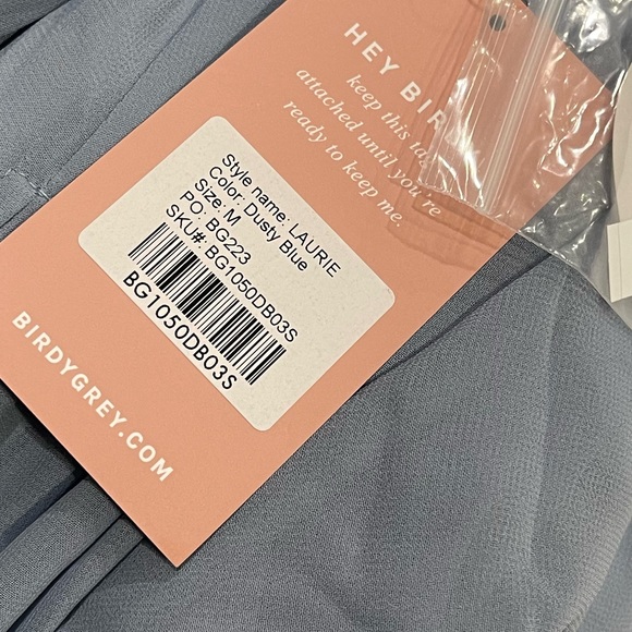 NWT Birdy Grey Dress LAURIE EMPIRE DRESS CHIFFON DUSTY BLUE Medium (Maternity) - Picture 5 of 7